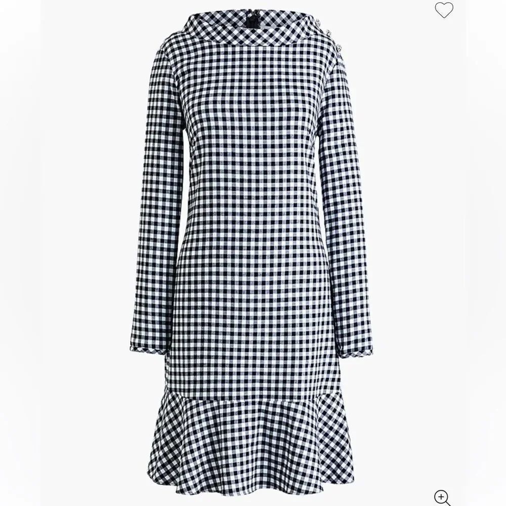 J.Crew Gingham Embellished Shoulder Dress